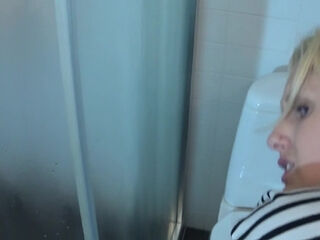 Engaging in sexual intercourse with my considerably endowed stepmother within a public washroom.
