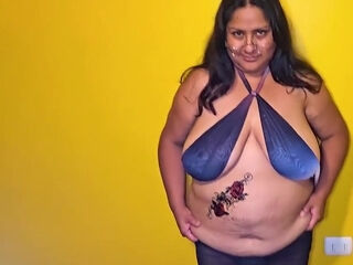 Using My Belly To Get Cum