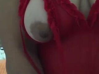 Juicy Indian Wife In Red Lace Bra - DesiPapa