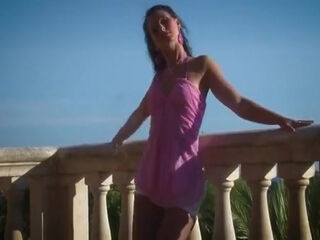 563 At Sunset On The Terrace Nude Striptease - Mili Jay