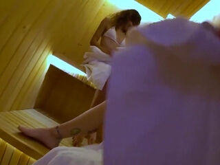 Public Sauna #1 : I Stay Alone With Two Slutty Girl Who Make Me Cum. Handjob 4 Hands