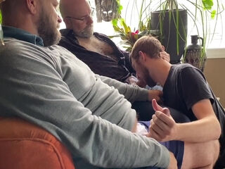 Sharing Blonde Otter With Hairy Buddy