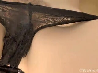 Trixie finishes reading and masturbates in bed - WeAreHairy