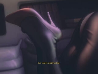 3d cartoon French fantasy - Man wields bold prowess to satisfy lusty woman in fiery