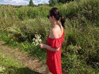 Country Girl Gives A Blowjob Outdoors