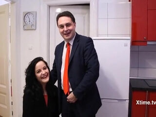 Dipre And The Hot Brunette In Red Who Loves To Suck Lollipop And Hard Cock - Andrea Dipre And Dolly Diore