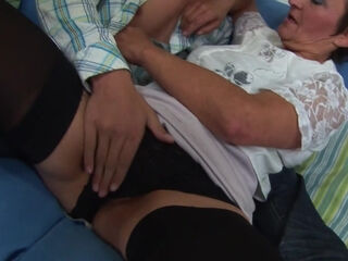 A lustful mature woman receives deep internal ejaculation