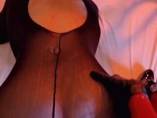 Latex Pegging With Huge Strapon - Domina Fire